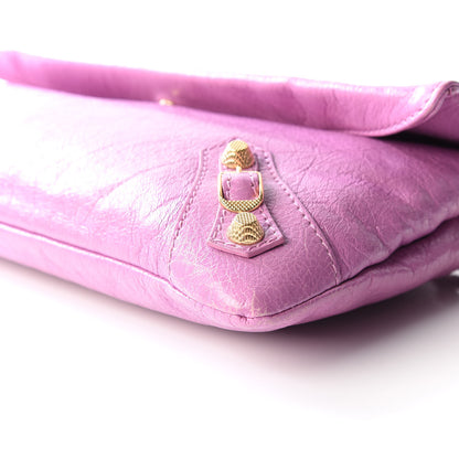 Balenciaga Agneau Giant 12 Gold Hardware Envelope Strap Clutch Rose Berlingot 6 of 9