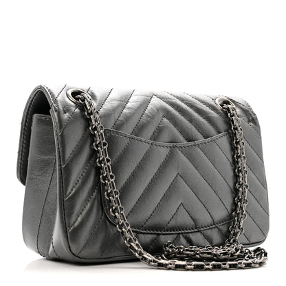 Chanel Metallic Aged Calfskin Chevron Quilted 2.55 Reissue Mini Flap Grey 3 of 14