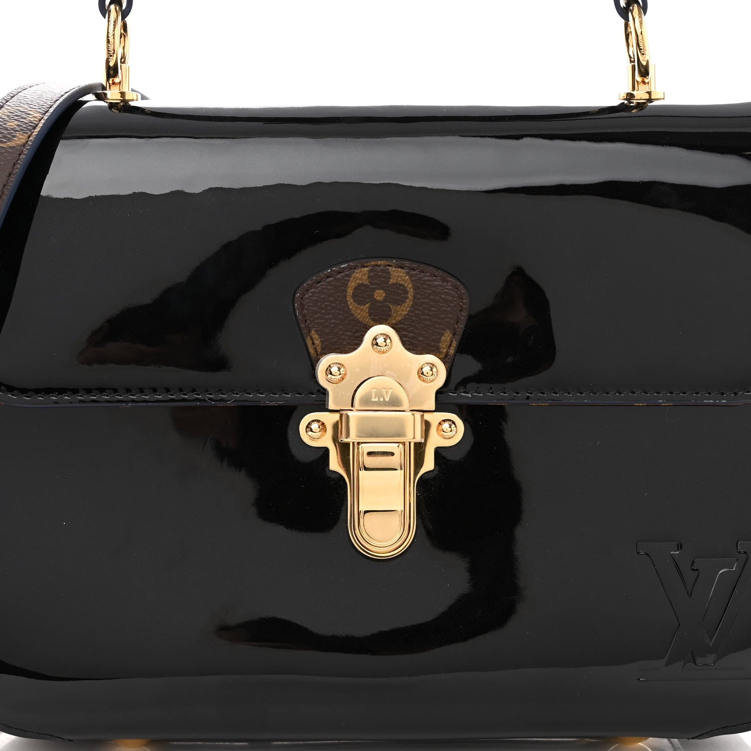 Louis Vuitton Patent Calfskin Monogram Cherrywood PM Black 3 of 9