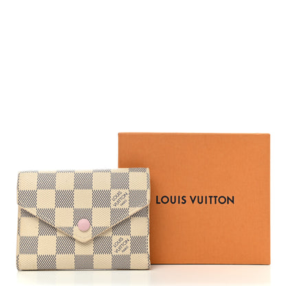 Louis Vuitton Damier Azur Victorine Wallet Rose Ballerine 8 of 8