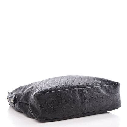Gucci Guccissima Medium Horsebit Chain Hobo Black 4 of 10