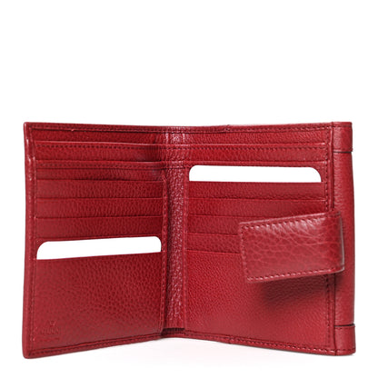 Gucci Textured Calfskin French Flap Wallet Red 5 of 9