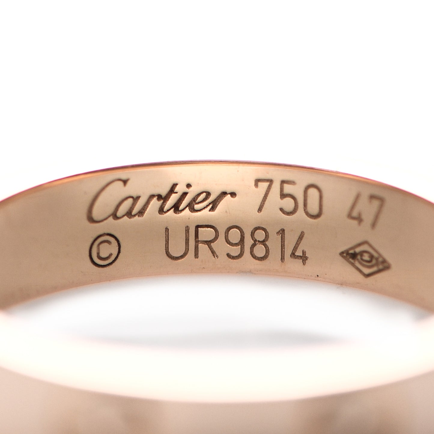 18K Pink Gold 3.5mm LOVE Wedding Band Ring 47 4