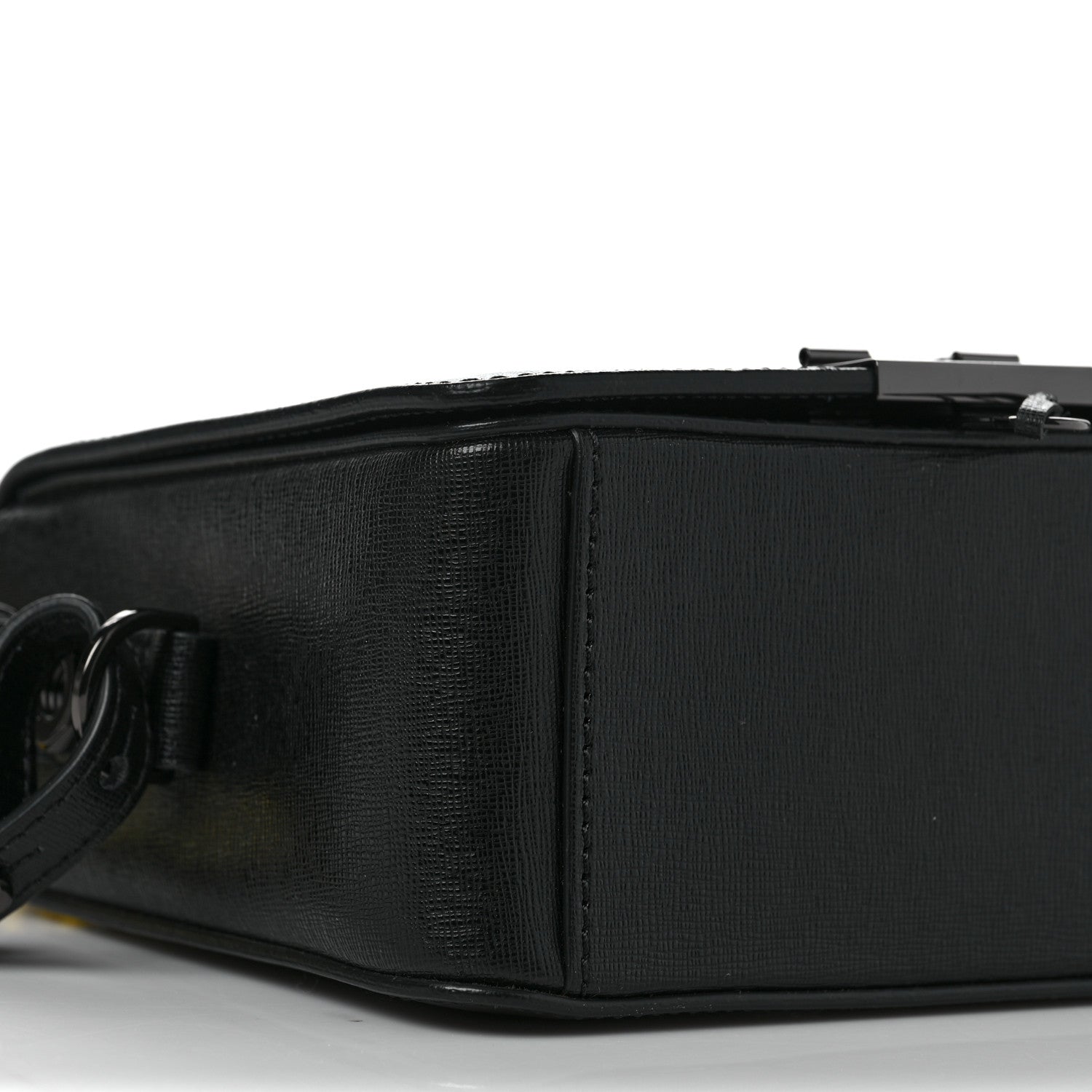 Off-White Calfskin Diag Flap Bag Black White 6 of 9