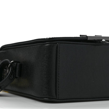 Off-White Calfskin Diag Flap Bag Black White 6 of 9