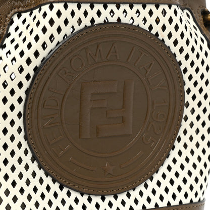 Fendi Vitello Liberty Glossy Lambskin F is Fendi Perforated Mini Mon Tresor Bucket Bag White Ice Rust Maya 12 of 14