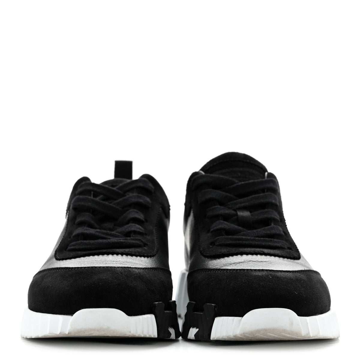 Hermes Goatskin Suede Goatskin Bouncing Sneakers 37 Black 3 of 10