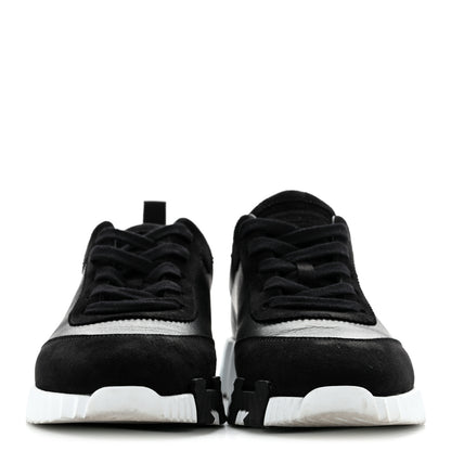 Hermes Goatskin Suede Goatskin Bouncing Sneakers 37 Black 3 of 10