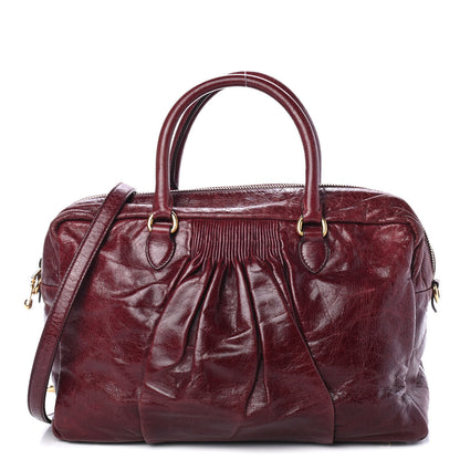 Miu Miu Vitello Lux Bauletto Top Handle Bowler Ribes 1 of 4