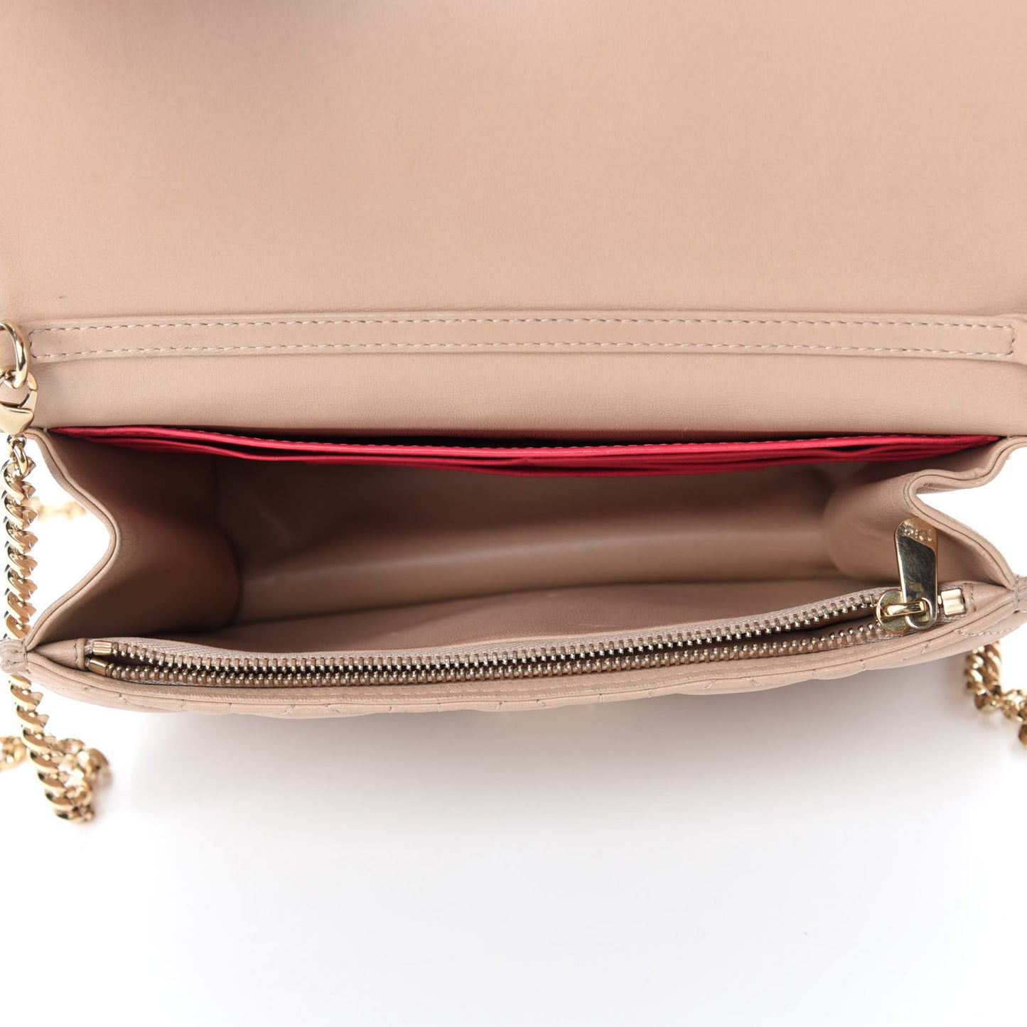 Lambskin Cannage Miss Dior Promenade Pouch Beige