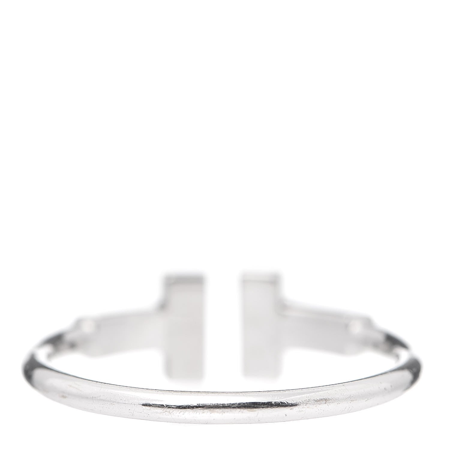 Tiffany 18K White Gold Diamond T Wire Ring 51 5.75 3 of 4