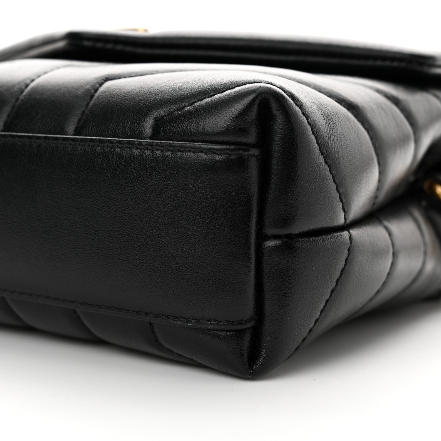 Saint Laurent Calfskin Y Quilted Monogram Toy Loulou Crossbody Bag Black 9 of 11