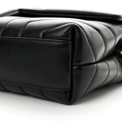 Saint Laurent Calfskin Y Quilted Monogram Toy Loulou Crossbody Bag Black 9 of 11