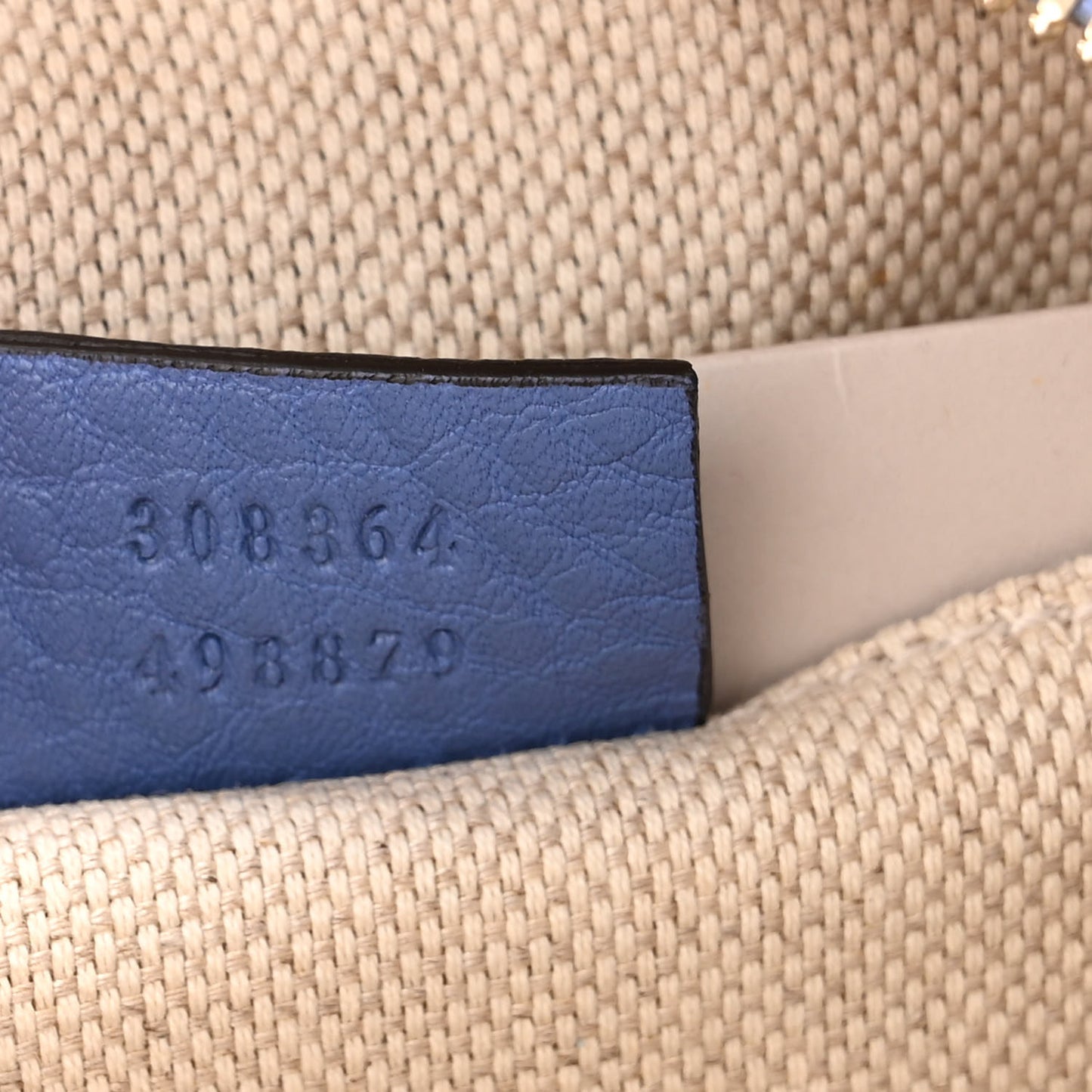Pebbled Calfskin Small Soho Disco Bag Periwinkle