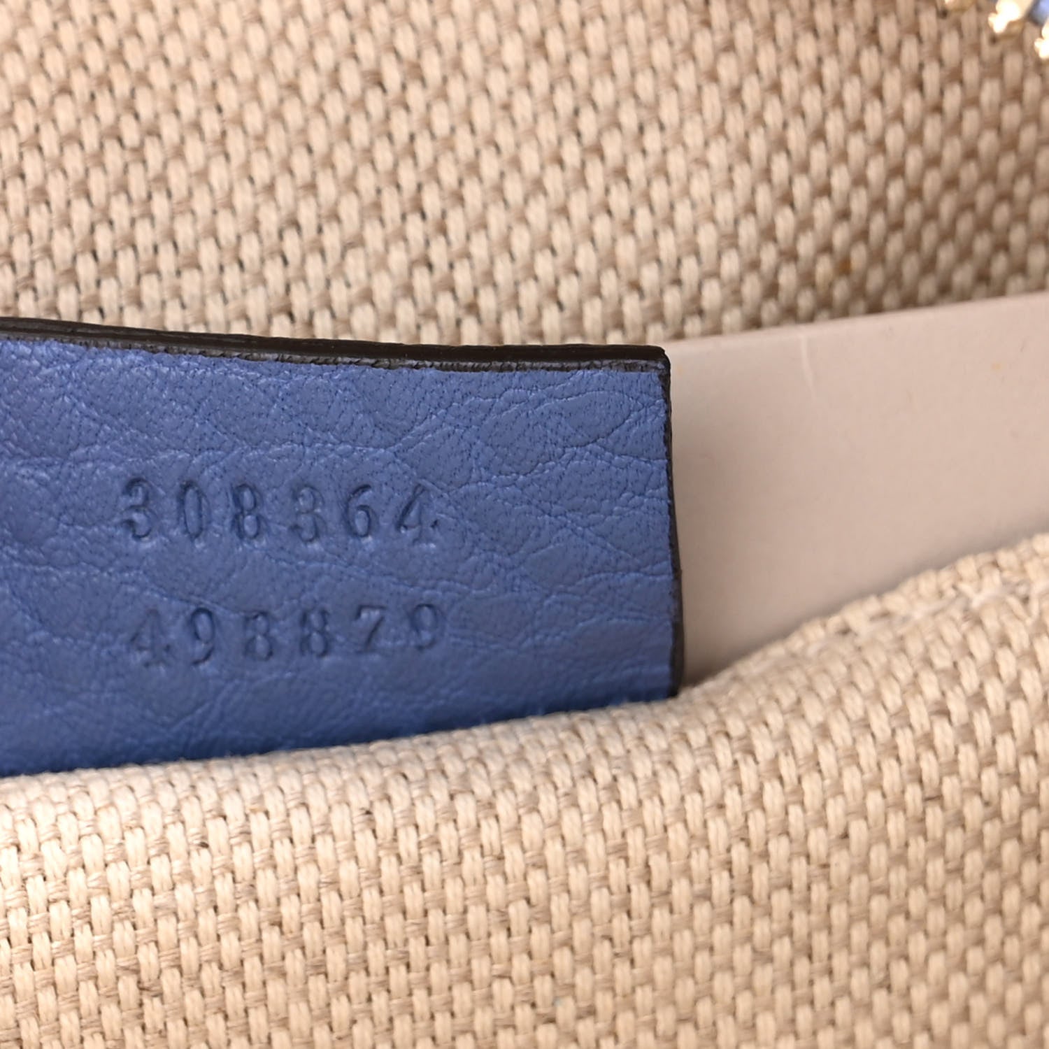 Gucci Pebbled Calfskin Small Soho Disco Bag Periwinkle 6 of 9
