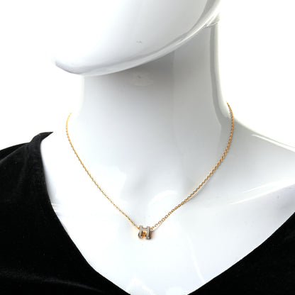 Hermes Lacquered Gold Mini Pop H Pendant Necklace Marron Glace 2 of 5