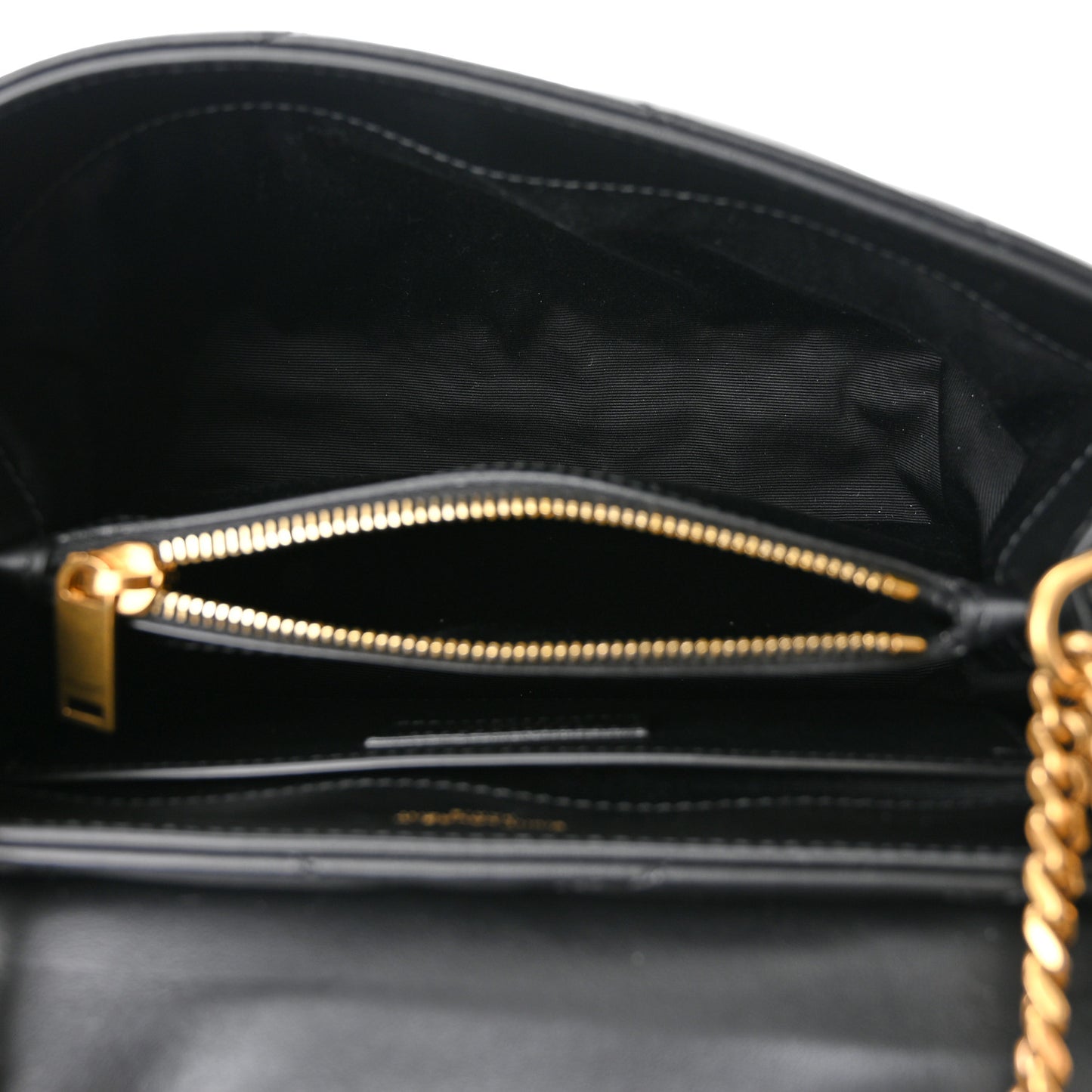 Calfskin Y Quilted Monogram Small Loulou Chain Satchel Black