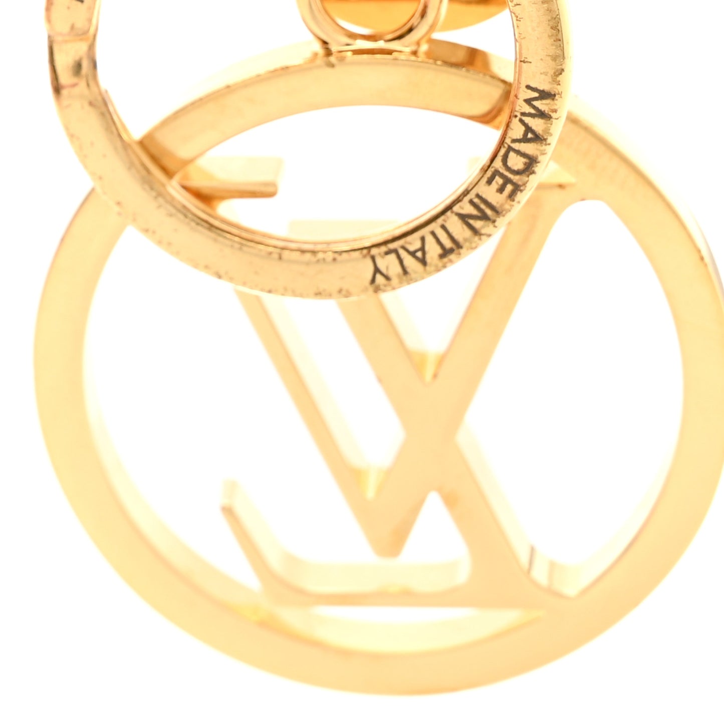 LV Circle Bag Charm Key Holder Gold