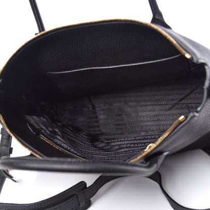 Prada Vitello Daino Tote Black 6 of 12
