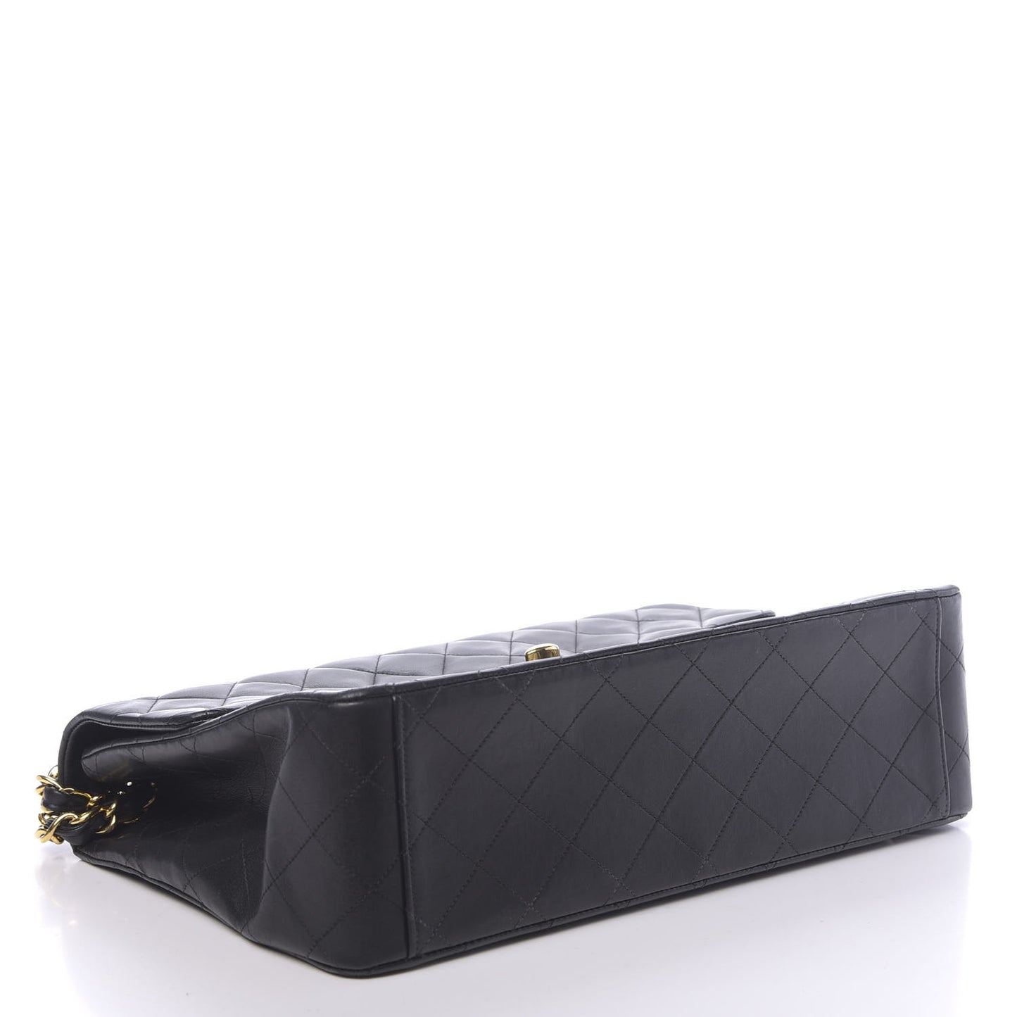 Lambskin Quilted XL Jumbo Single Flap Black