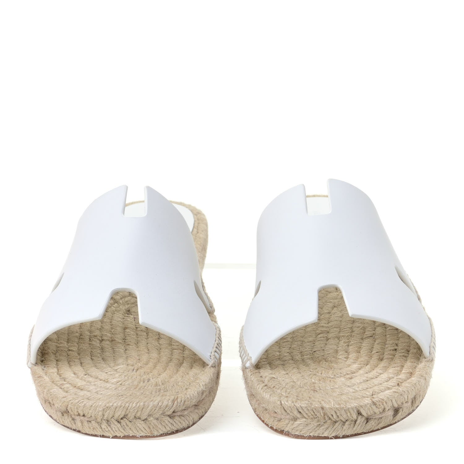 Hermes Calfskin Mens Antigua Espadrille Sandals 44 White 2 of 6