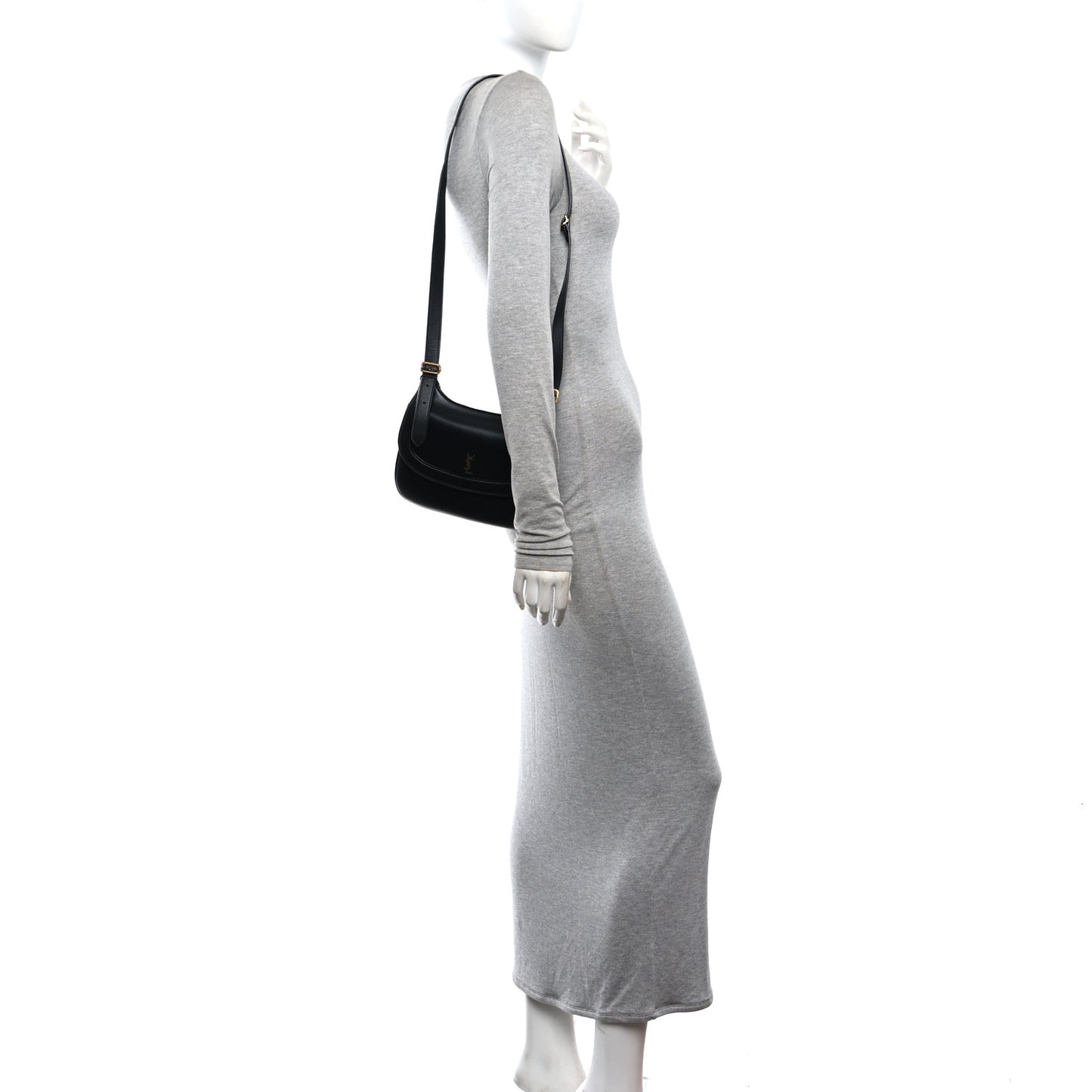 Smooth Calfskin Small Charlie Shoulder Bag Black