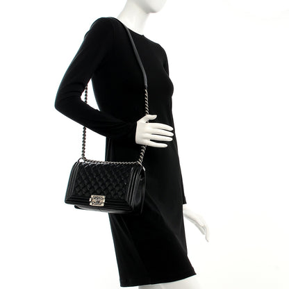 Chanel Calfskin Quilted Medium Boy Flap Black 2 of 7