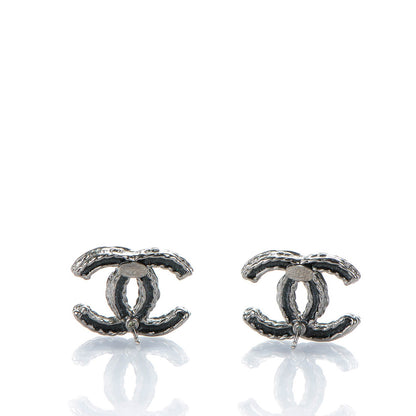 Chanel Crystal CC Earrings Ruthenium Black 3 of 5