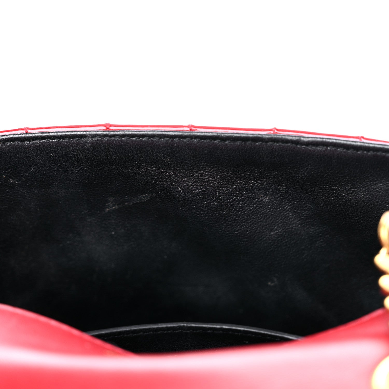 Saint Laurent Patent Matelasse Monogram Small Vicky Chain Bag Red 12 of 17