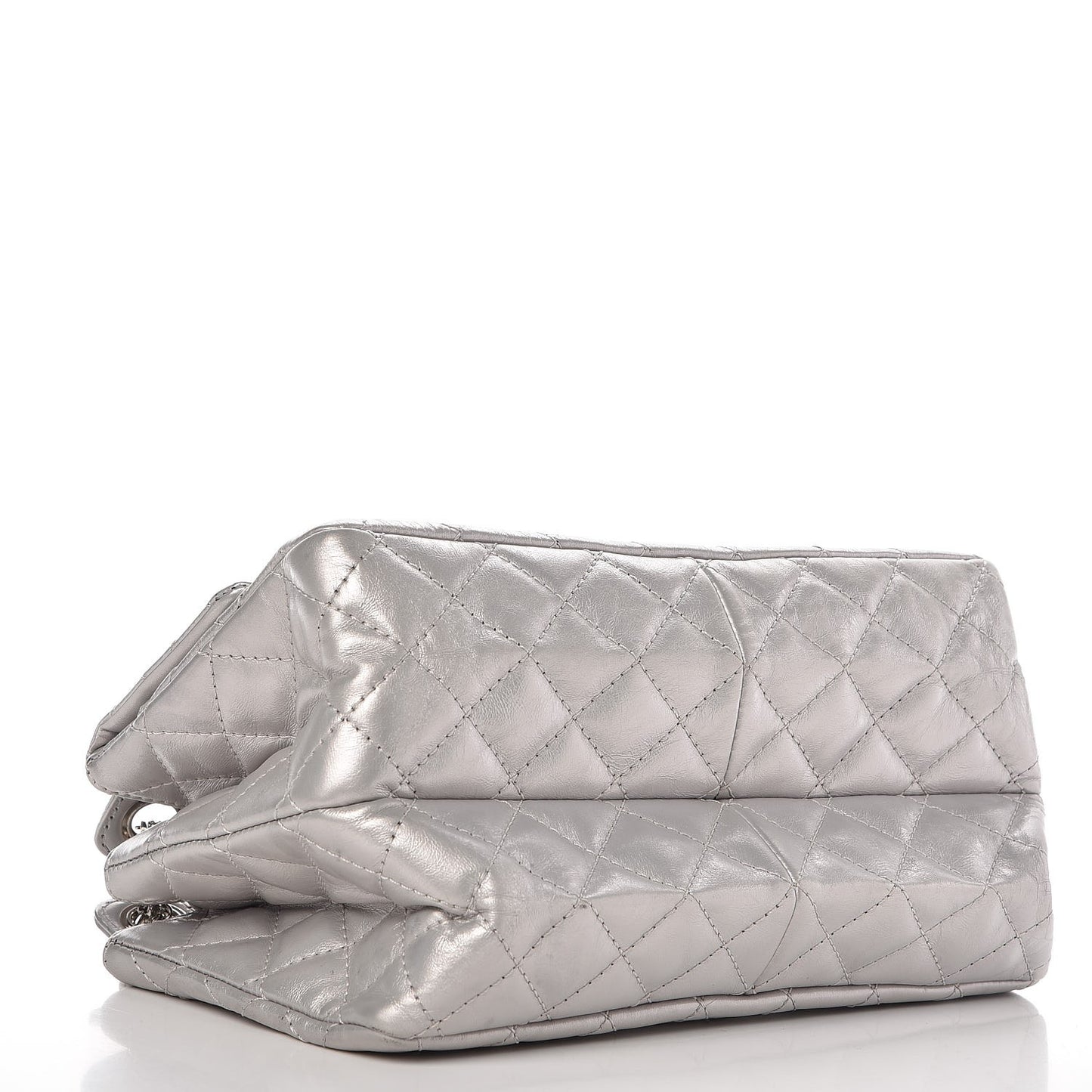 Metallic Aged Calfskin Quilted Reissue 2.55 Accordion Flap Silver