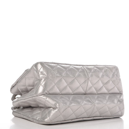 Chanel Metallic Aged Calfskin Quilted Reissue 2.55 Accordion Flap Silver 7 of 24
