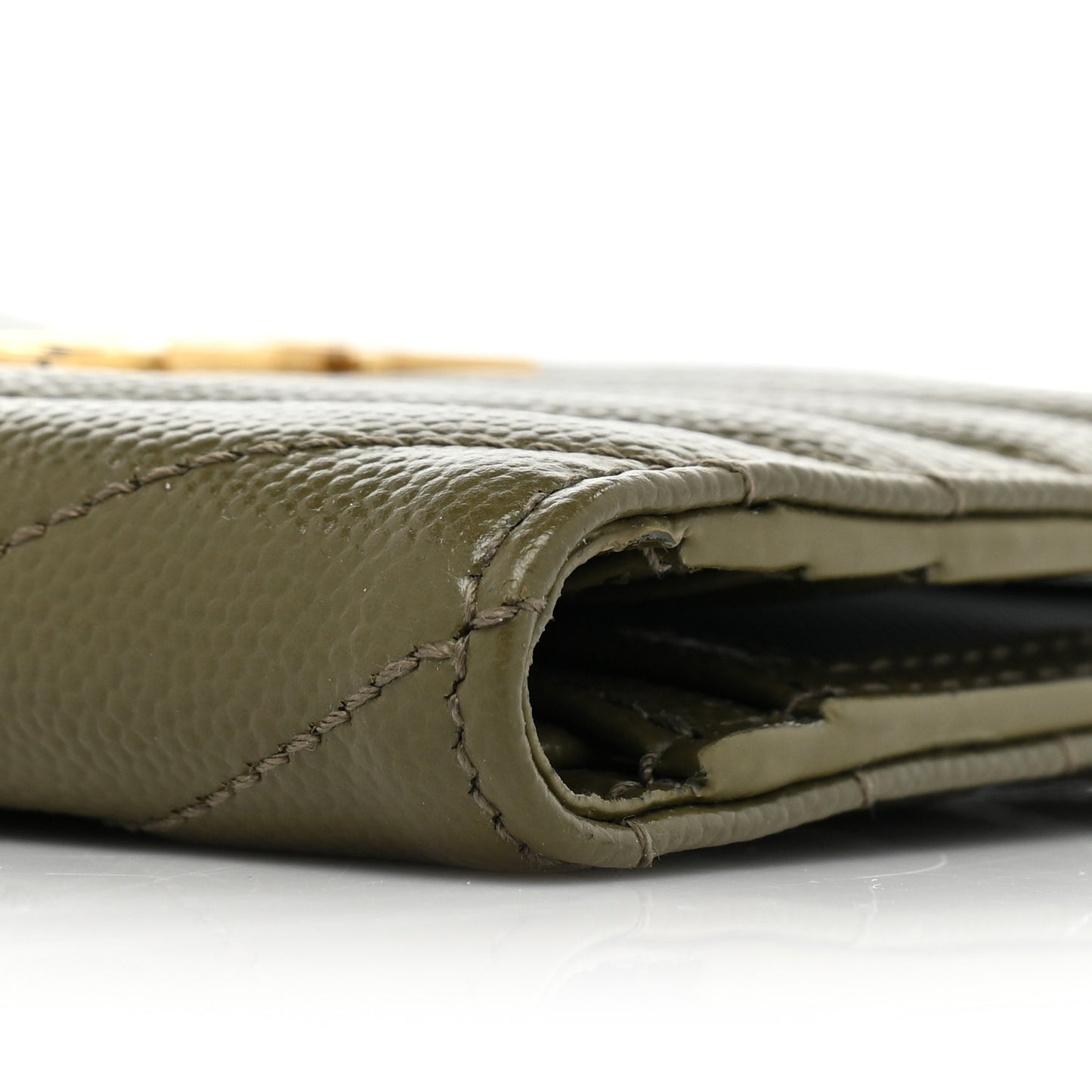 Grain De Poudre Matelasse Chevron Monogram Zipped Card Case