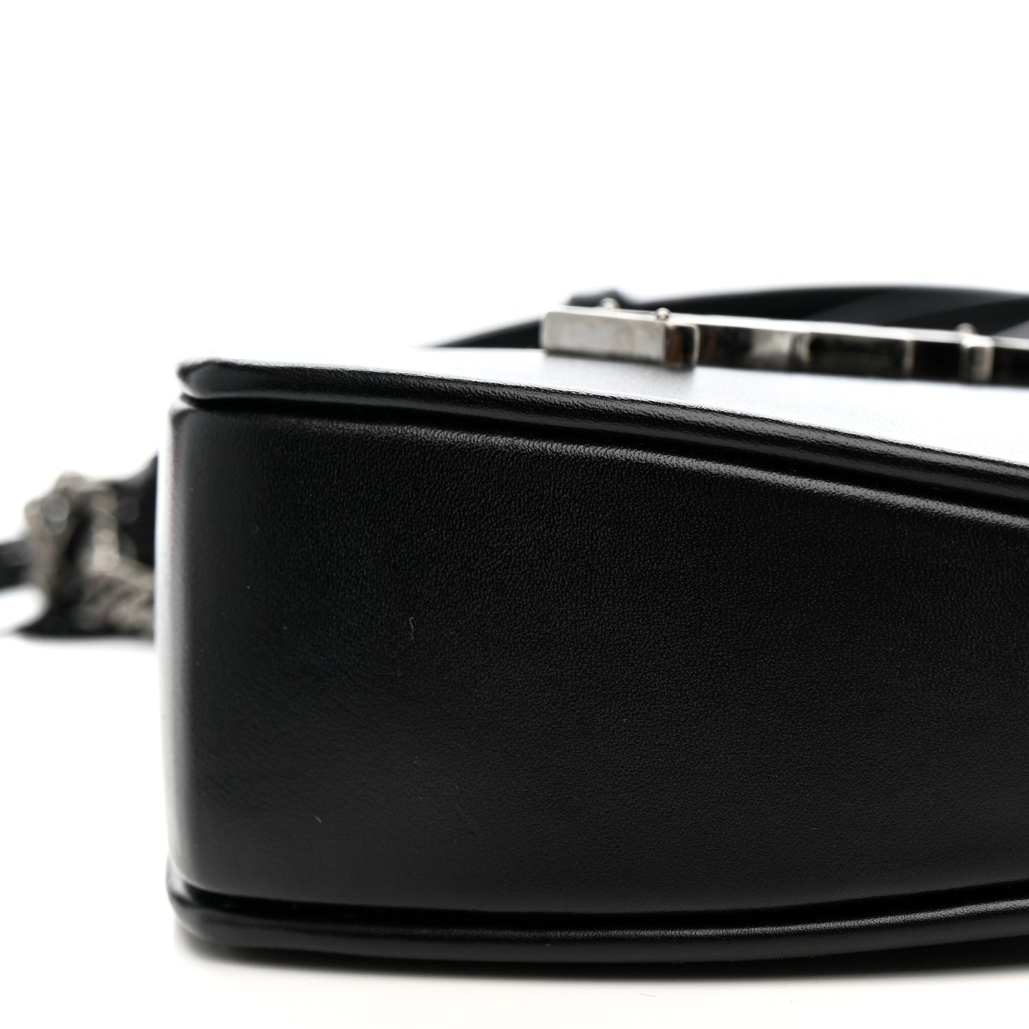 Calfskin Heart Monogram Crossbody Black