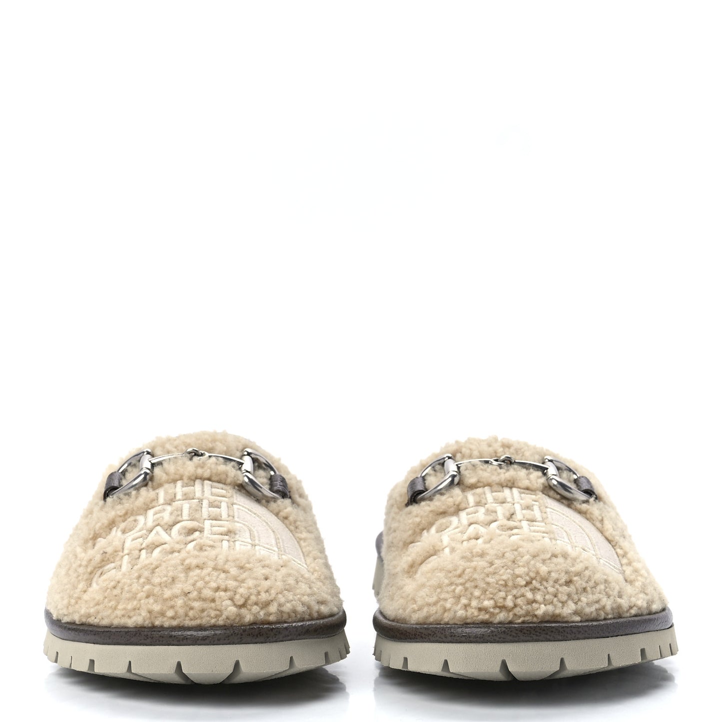 X THE NORTH FACE Merino Wool Mens Horsebit Lug Sole Slippers 6.5 Butterscotch New Acero