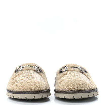 Gucci X THE NORTH FACE Merino Wool Mens Horsebit Lug Sole Slippers 6.5 Butterscotch New Acero 2 of 9