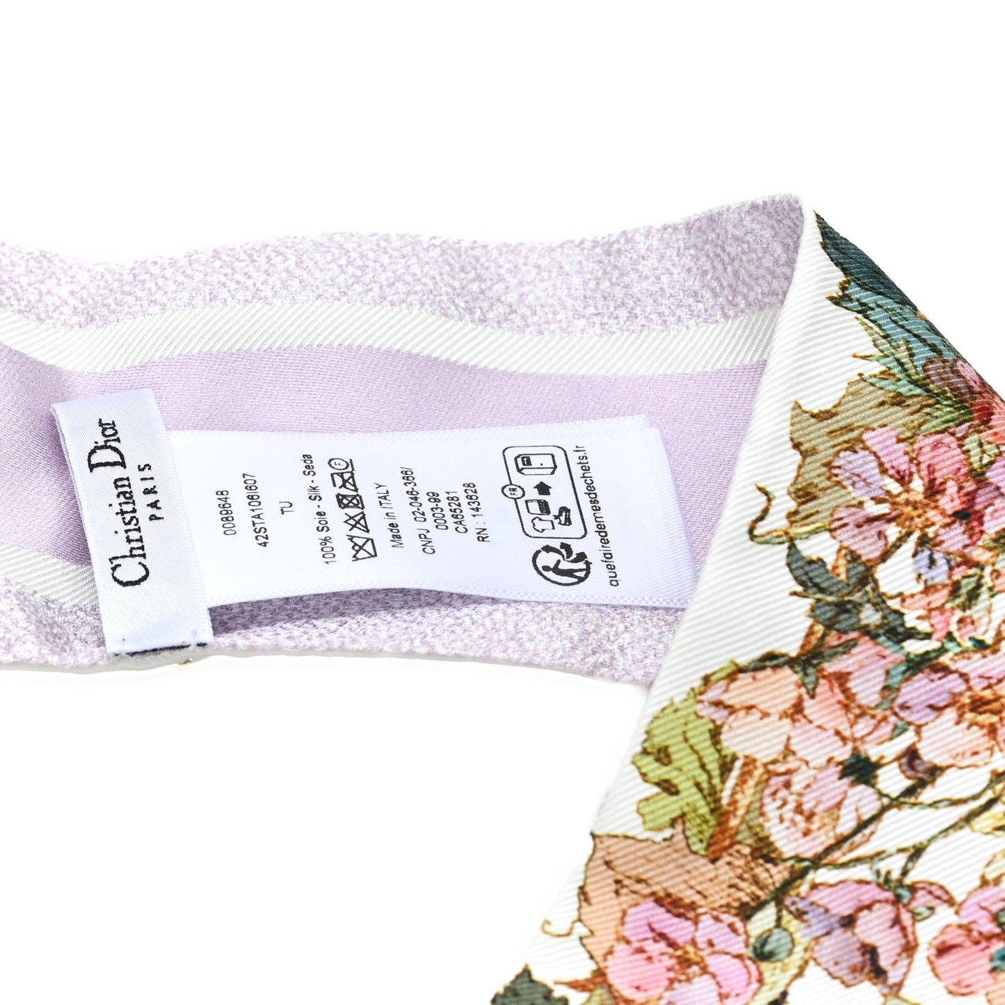 Silk Floral Mitzah Scarf Light Purple Multicolor