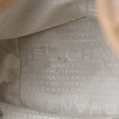 Chanel Lambskin Contrast Stitch Small Drawstring Tote Light Beige 12 of 14