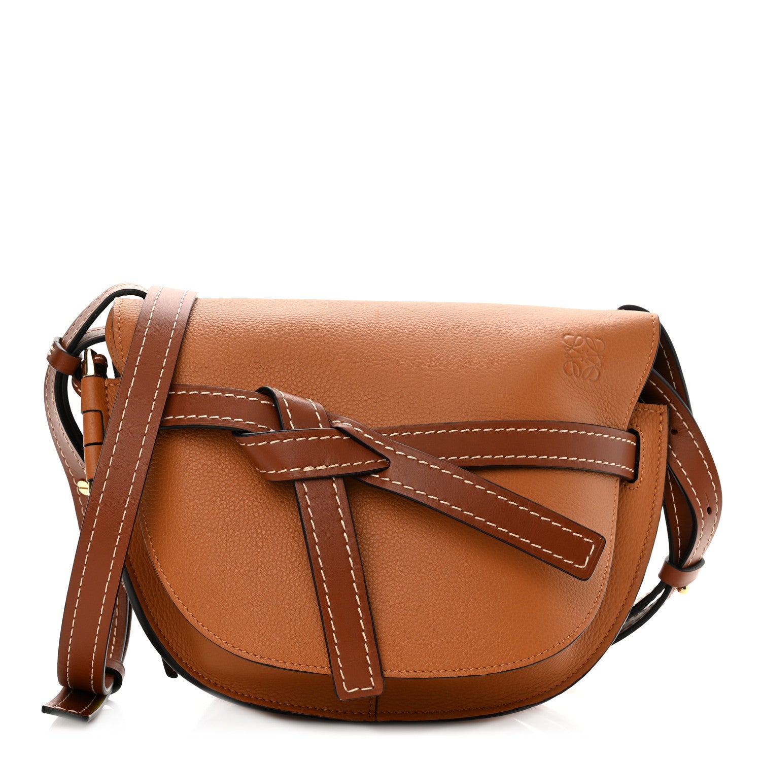Loewe Grained Calfskin Small Gate Crossbody Bag Caramel Pecan 1 of 9