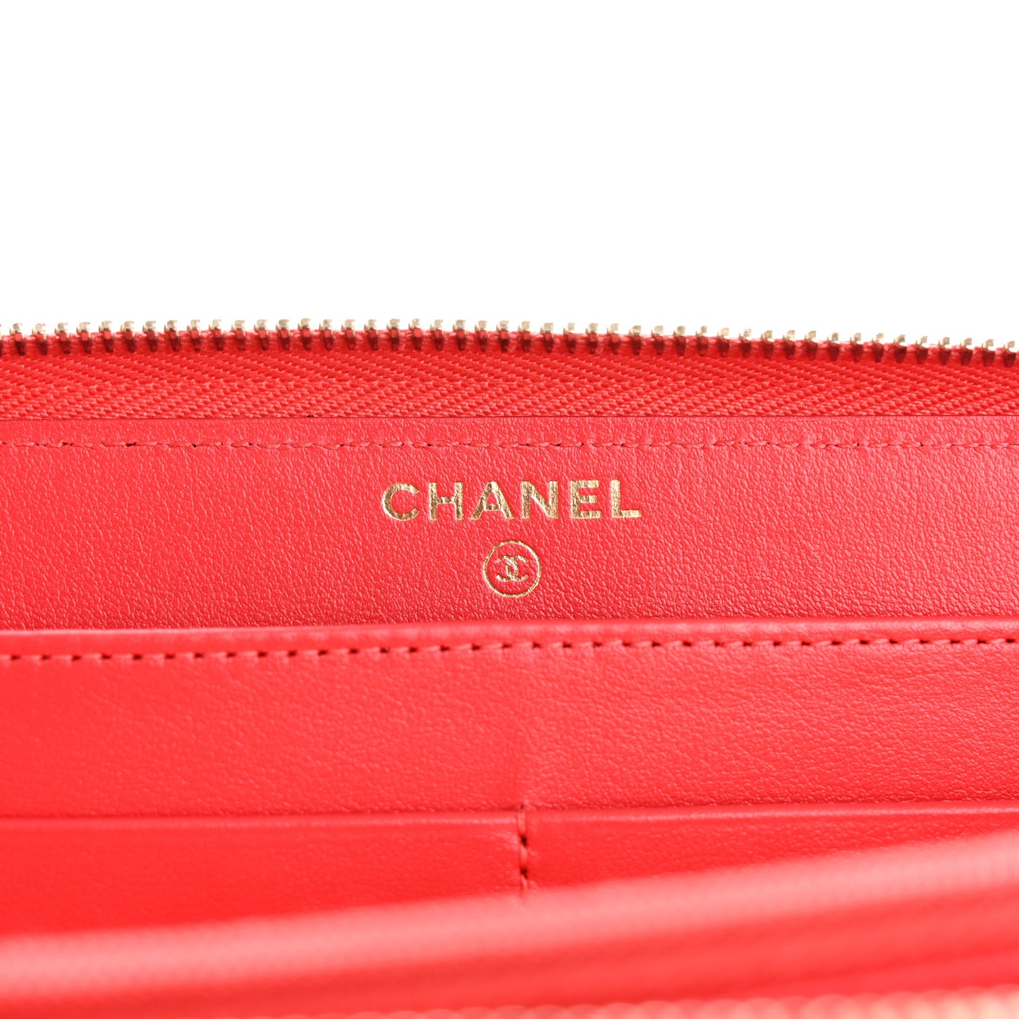 Caviar Quilted Large Gusset Zip Around Wallet Red