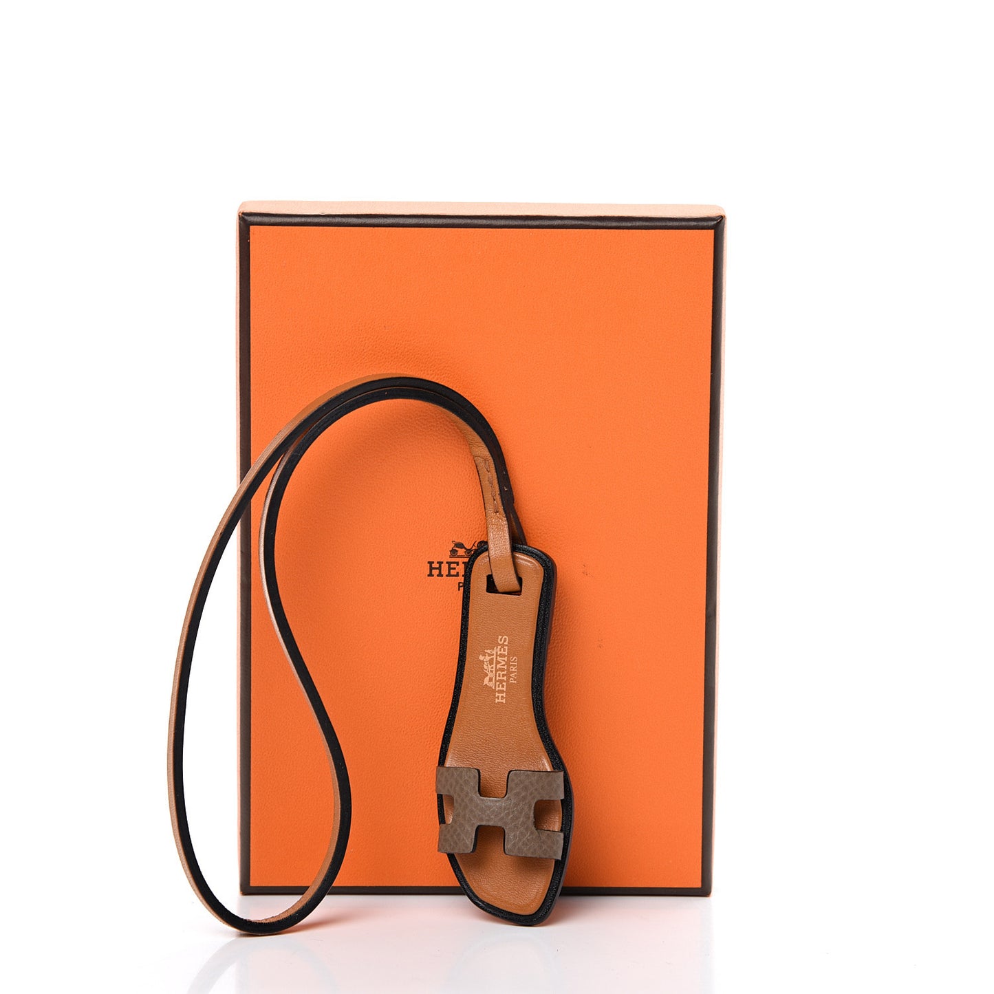 Epsom Butler Calfskin Hunter Oran Nano Bag Charm Etoupe