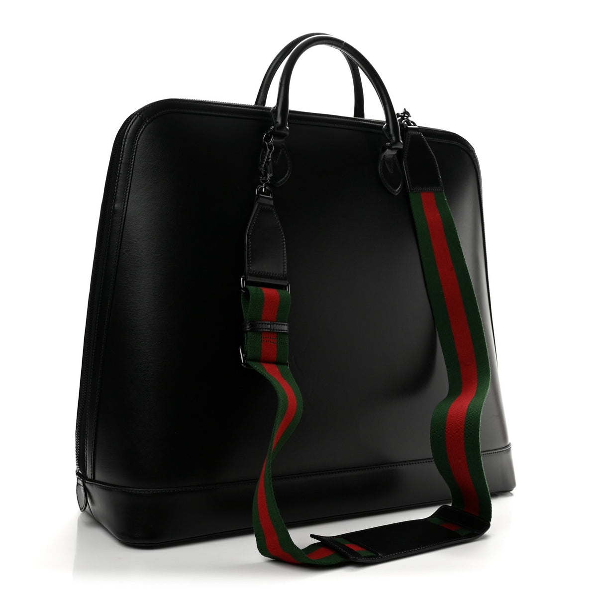 Gucci Boarded Plutone Calfskin Large Horsebit 1955 Duffle Bag Black 2 of 9