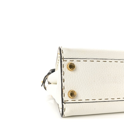 Fendi Cuoio Romano Selleria Tri-color Mini Peekaboo Iconic Satchel White Indaco Saddler 8 of 9