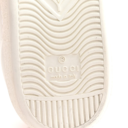 Gucci Calfskin Ayers Bee Embroidered Womens Ace Sneakers 37 White Green 7 of 10