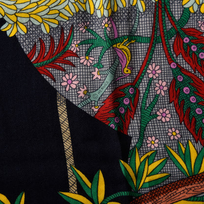 Hermes Cashmere Silk Acte III Scene I La Clairiere Shawl 140 Orange Vert Multicolore 7 of 7