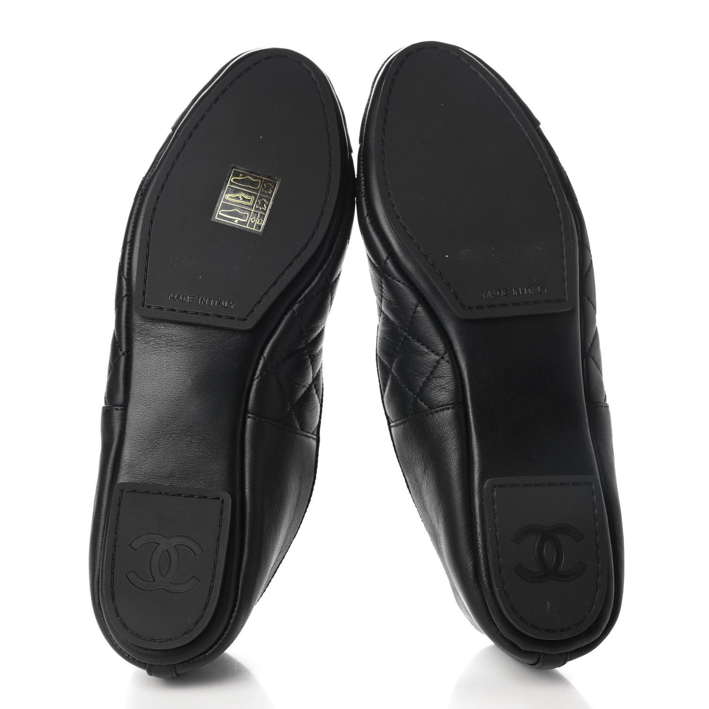 Lambskin Quilted Cap Toe Slipper With Pouch 37 Black