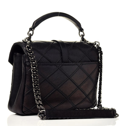 Saint Laurent Calfskin Matelasse Diamond Quilted Monogram Medium College Bag Black 4 of 10