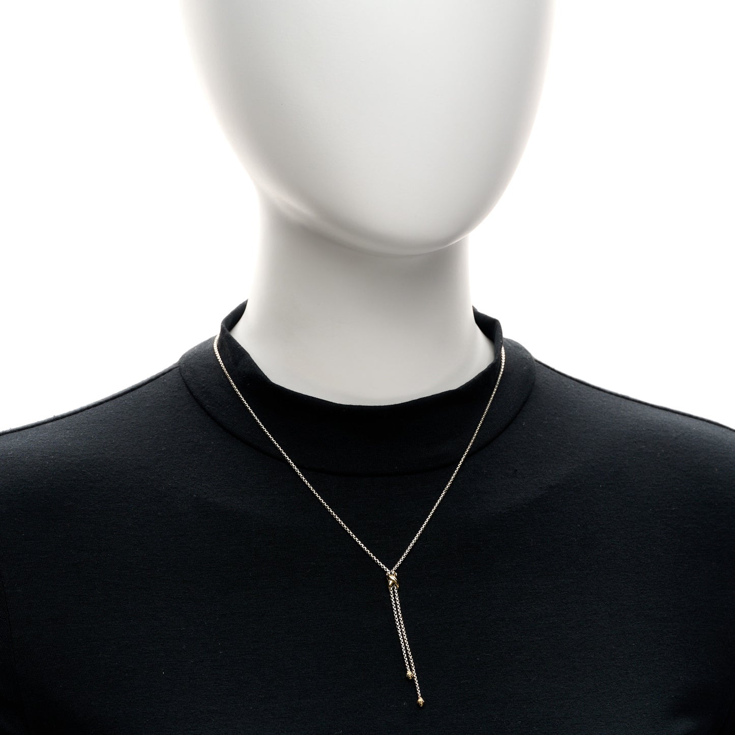 Sterling Silver 18K Yellow Gold Petite X Lariat Necklace