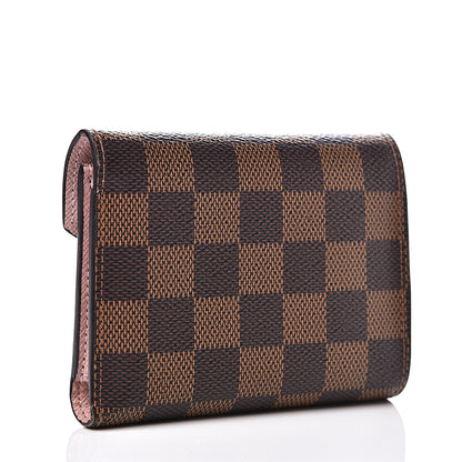 Louis Vuitton Damier Ebene Victorine Wallet Rose Ballerine 2 of 8