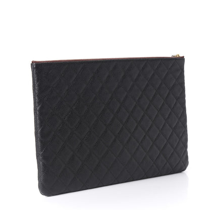 Chanel Caviar Quilted Large Cosmetic Case Black 2 of 9