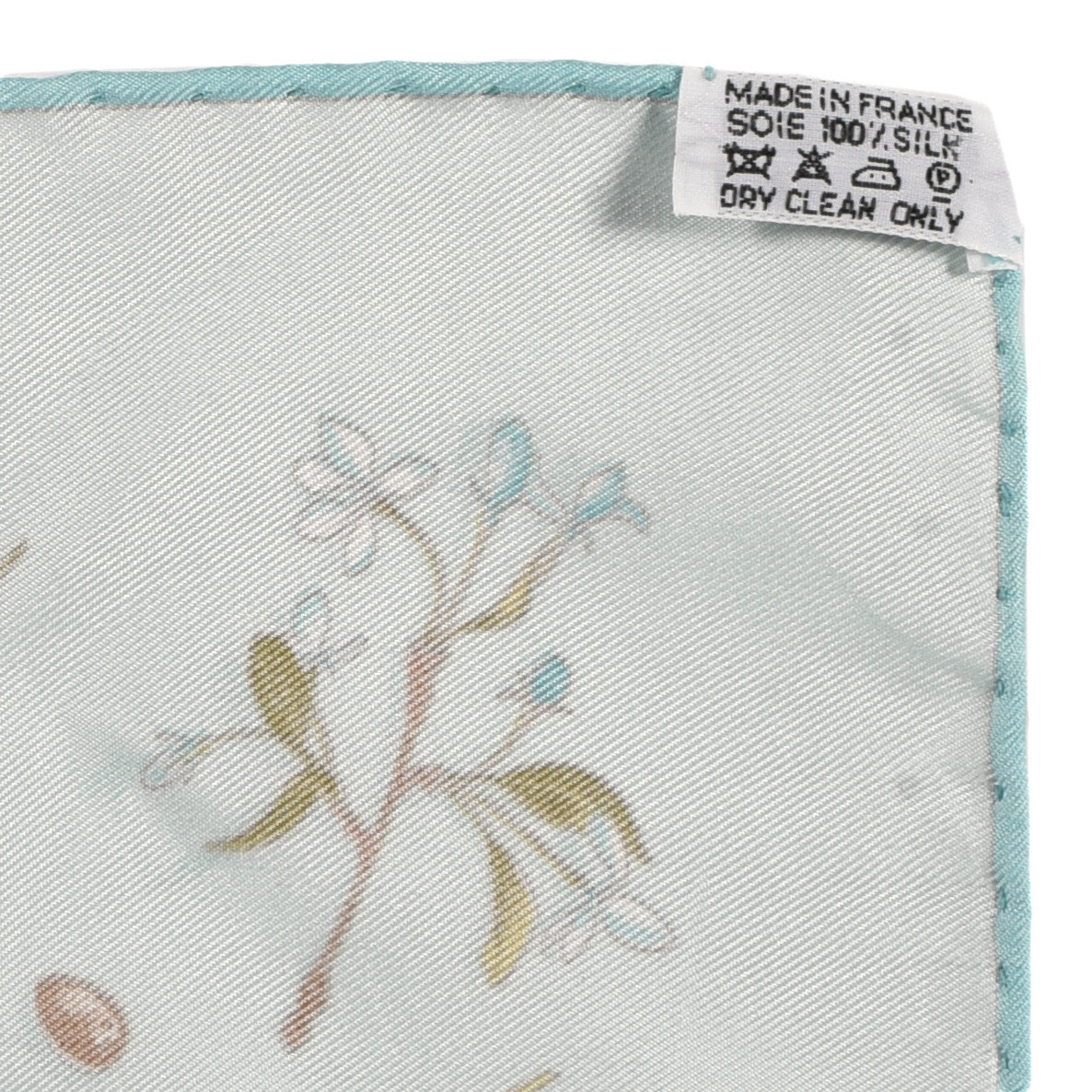 Hermes Silk Fleurs et Plumes Pocket Square Scarf 5 of 5